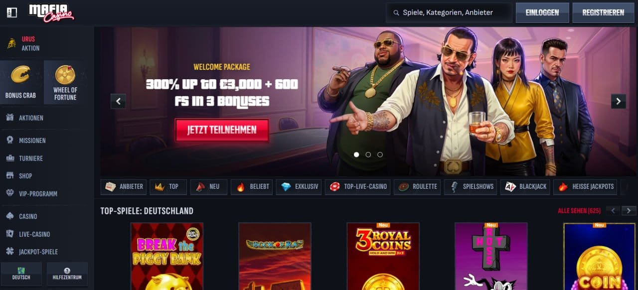 Mafia Casino: 12.000 Spiele & 6 Mio € Turnier-Preispool